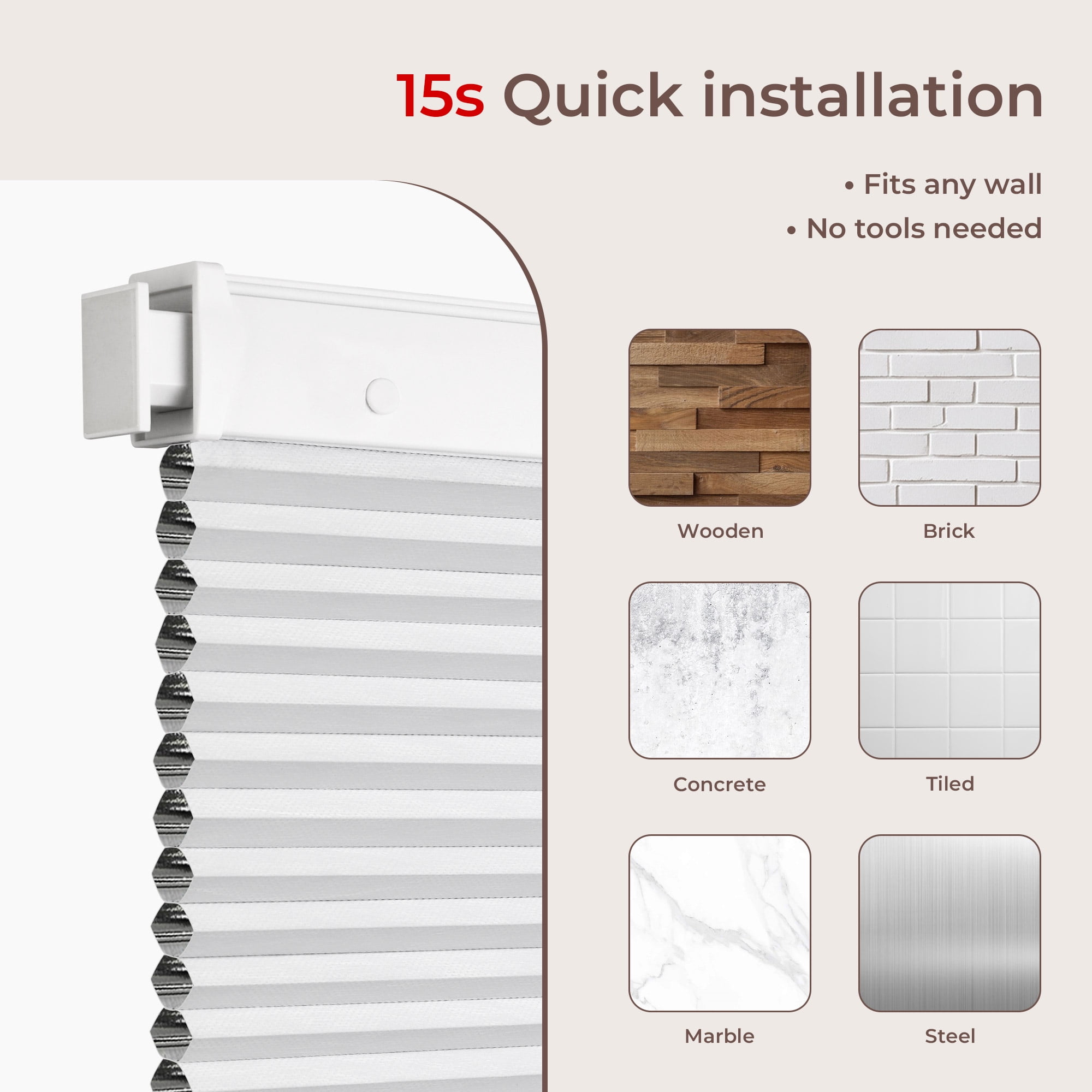 Allesin Zen Cordless Blackout Cellular Shades,Blackout Light Blocking Thermal Insulation Blinds for Windows White, 24" x 36"