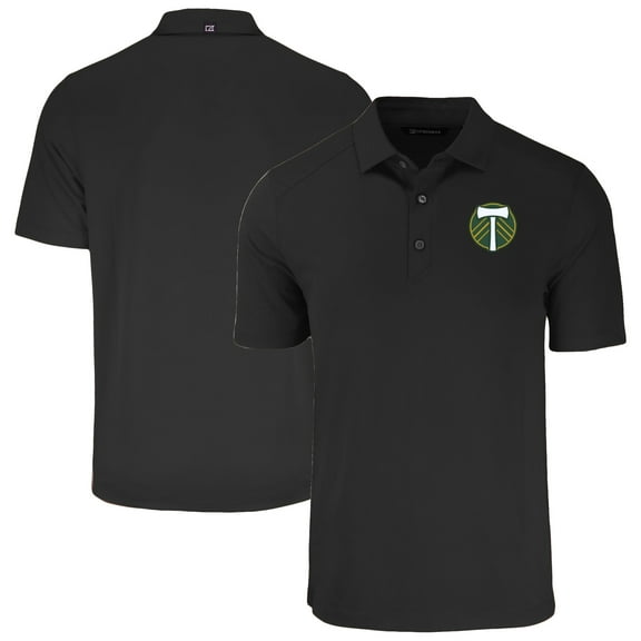 Men's-Cutter & Buck  Black Portland Timbers Forge Eco Stretch Recycled Polo