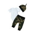 thumbnail image 2 of Emmababy Ain't No Auntie Like The One I Got Aunties Newborn Baby Boy Clothes Letter Print Romper + Camouflage Pants wiht Hat, 2 of 5