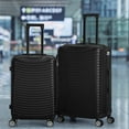 thumbnail image 5 of Horizontal Stripe Luggage ABS 3-Piece Set (20"+24"+28") Black, 5 of 6