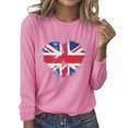 thumbnail image 2 of Craaazy Women's Casual Fashions Printed Color Long Sleeve Blouse Round Neck T-Shirts Gifts For Women, 2 of 3