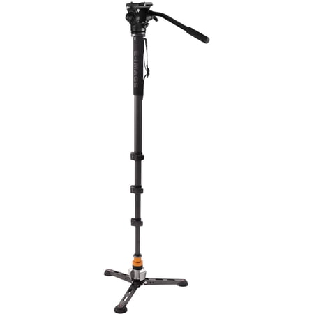 E-Image MFC700 4-Stage Hands-Free Carbon Fiber Monopod with 610FH Fluid Head
