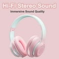 thumbnail image 4 of Bluetooth Kids Headphones, Wireless Kids Headphones Over Ear with Microphones,Stereo Sound,8H Playtime, Foldable&Adjustable Children Headphone,Pink, 4 of 5