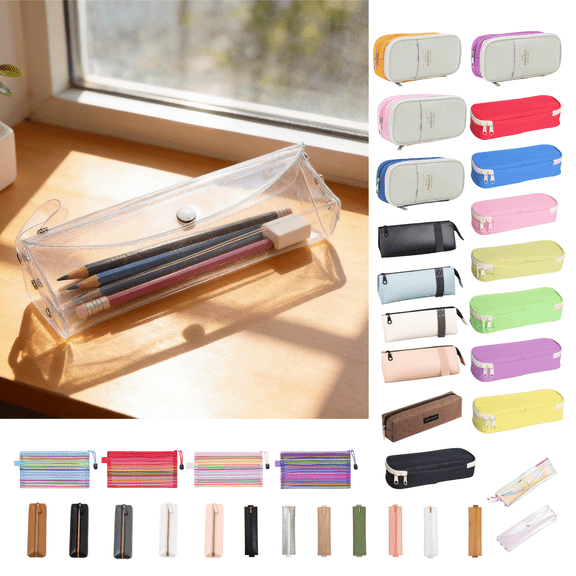 Dongrere Clear Pencil Case, Pen Bags, Makeup Bags, Pencil Pouch, Clear