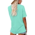 thumbnail image 3 of T-shirts d'Été pour Femmes à Manches Courtes T-Shirts Mignons à Col en V, 3 of 4