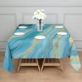 thumbnail image 3 of Blue and Gold Marble Shimmer Streaks Pattern Square Tablecloth,Waterproof Square Table Cover,Wipeable Spillproof Washable Table Cover for Home Kitchen Party Decor 42"X42"(107x107cm), 3 of 6