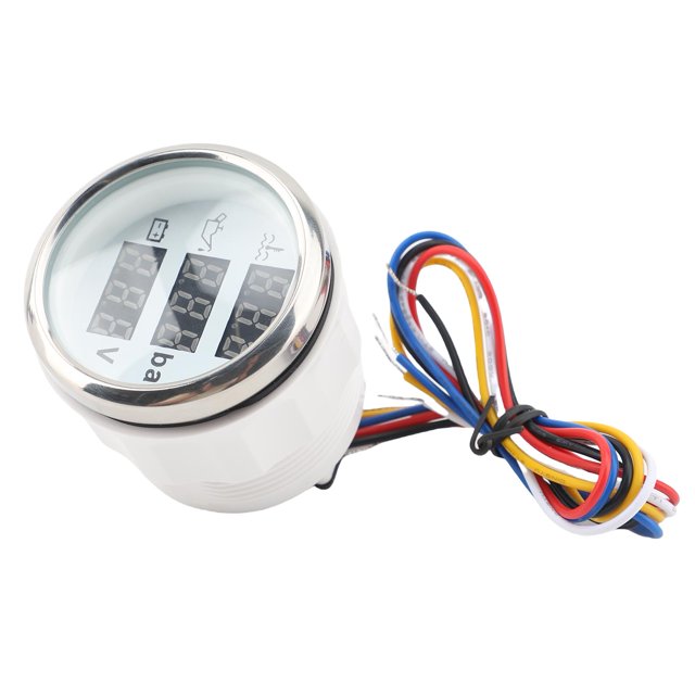 3 in 1 Instrument Sensor Kit, Car Boat Engine Instrument Coolant Temperature Oil Pressure Meter Voltmeter Digital Display Backlight