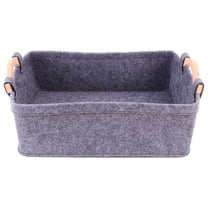 REACHISE 1pc Home Felt Storage Basket Storage Pouch Sundries Books Storage Bag for Home Office Organize (Grey)