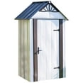 thumbnail image 2 of Arrow Designer Metro Steel Storage Shed, 4 x 4 ft, Java/Sand, 2 of 5