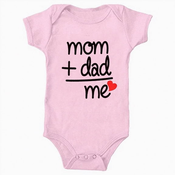 felwors Mom Dad Loves Me Funny Baby Bodysuit Baby Boy Clothes Newborn Girl Outfits,Pink,0-3 Months