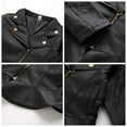 thumbnail image 4 of Mercatoo Kids Leather Zipper Outerwear Coat Short Jacket Coat for Boys Girls Lapel Jacket 3 to 6 Month Baby Girl Clothes, 4 of 7