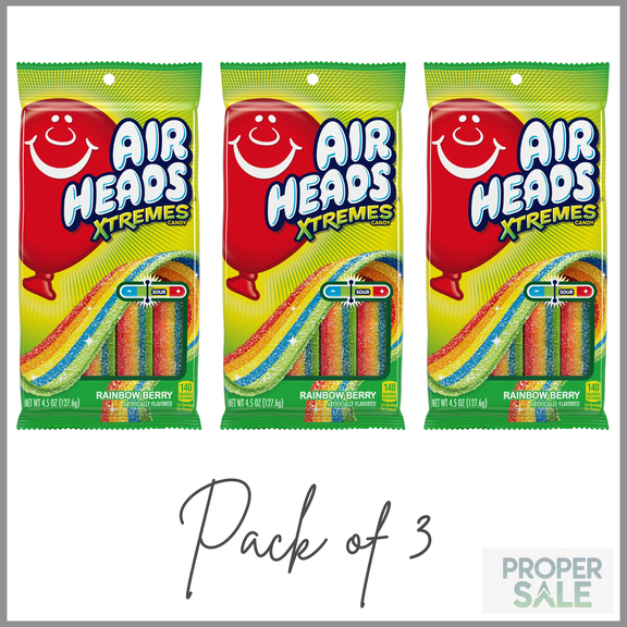 Airheads Xtremes Belts Candy, Rainbow Berry, 4.5 oz Bag (Pack of 8 ...