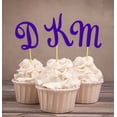 thumbnail image 1 of Darling Souvenir Custom Initials Wedding Cupcake Toppers Personalized Party Dessert Decorations - Pack Of 20, 1 of 3