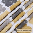 thumbnail image 3 of Haperlare 72"W x 96"L Extra Long Shower Curtains Quatrefoil Tile Pattern Fabric Shower Curtains for Bathroom Cotton Blend Washable, Yellow Gray, 1 Panel, 3 of 6