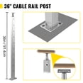 thumbnail image 3 of VEVOR Cable Railing Post Level Deck Stair Post 36 x 0.98 x 1.97\" Cable Handrail Post Stainless Steel Wire Drawing Deck Railing Pre-Drilled Pickets with Mounting Bracket Stair Railing Kit Silver, 3 of 9