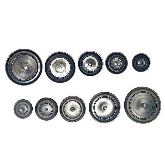 (Lot of 25) Black Rubber Plug for Flush Mount Body and Sheet Metal Holes | 1/2" (15 mm) to 1-1/2" (39 mm) 5 Each Popular Sizes