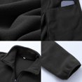 thumbnail image 5 of Women's High Neck Fleece Jacket, Lightweight Winter Coat, Soft Long Sleeve Zip Up, 4 Pocket Casual Outerwear, Solid Color Fleece Jacket Black L, 5 of 5