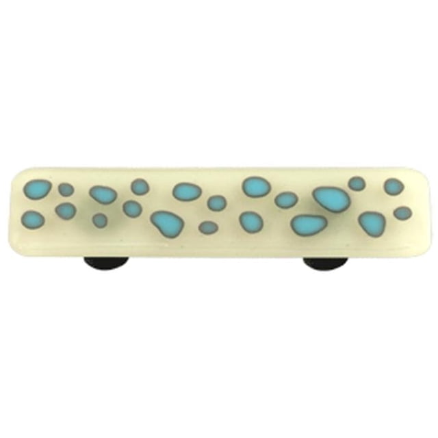 Hot Knobs HK6008-PB Réactif Blanc Clair Rectangle Verre Cabinet Pull - Noir Poste