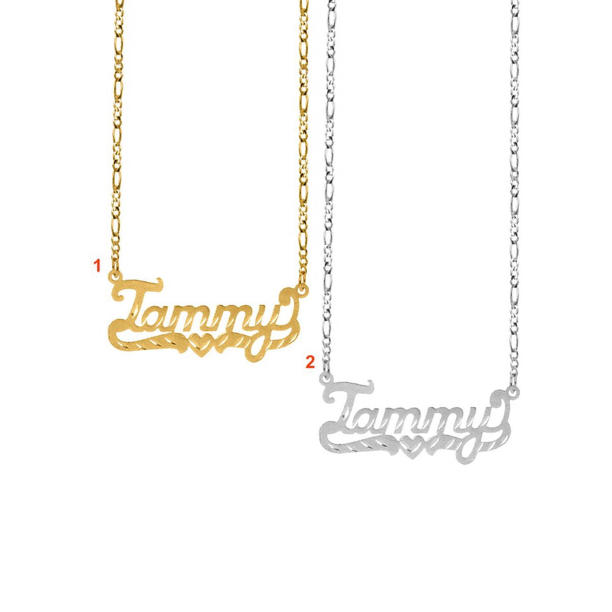 Special Bundle BOGO. Buy One Get One at 50% Off of the Personalized "Tammy" Diamond Cut Name Necklace