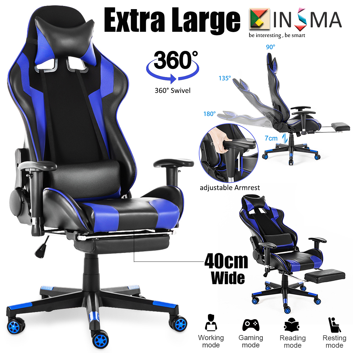 PC Gaming Chair for Adults, Large Size High Back Computer Desk Office