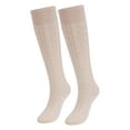 thumbnail image 2 of Spencer 3 Pairs Womens Casual Knee High Socks Cable Knitted Boot Socks Long Thick Leg Warmers Winter for Party, Work, Gifts (Skin), 2 of 10