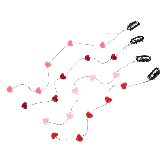 BESTYASH Valentines Accessory Heart Hair Barrettes Red 4Pcs