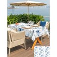 thumbnail image 5 of Outdoor Tablecloth with Umbrella Hole for Patio/Picnic/Party/Camping, Country Floral Waterproof Table Cloth Rectangle Table Cover Washable, Spring Watercolor Botanical Flowers Blue Green (52"x 70"), 5 of 9