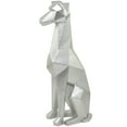 thumbnail image 6 of 9" x 30" Silver Polyresin Cubist Dog Sculpture, by DecMode, 6 of 12