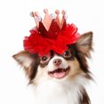 thumbnail image 4 of SPRING PARK Pet Cat Dog Crown Decor Delicate Hat Anti-fall Headgear for Small Animals Puppy Costume Hairpin Decor, 4 of 7