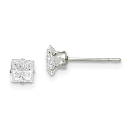 Silver Square Stud - 925 Sterling Silver 4mm Square Snap Set Cubic Zirconia Cz Stud Ball Button Earrings Fine Jewelry Ideal Gifts For Women Gift Set From Heart