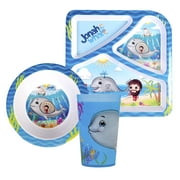 He Loves Me Kids Feeding Jonah and The Whale 3 Piece Set Toddler Dishes Multicolor, BPA Free, Kids Dinnerware Includes Round Bowl, Divided Plate and Children’s Cup Gift for Birthdays & Graduations