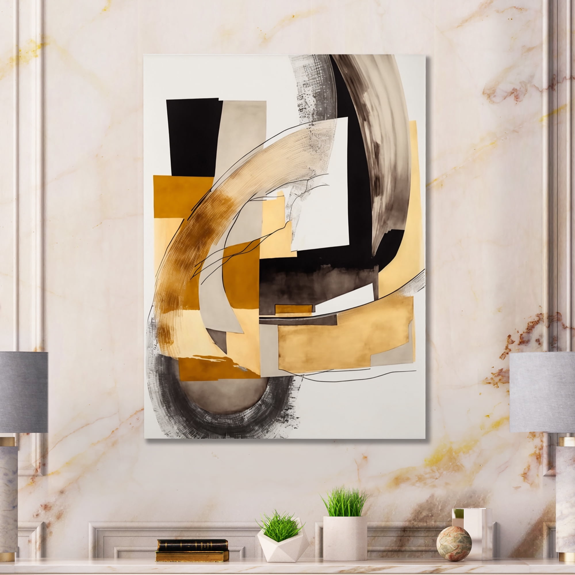 Designart Glam Art Deco Abstract IV Canvas Wall Art