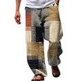 thumbnail image 1 of Pantalones de playa Cagnkofi para hombre, tallas grandes, informales, con cordón ajustable, estampados de vacaciones y bolsillos, pantalones ligeros, 1 of 5