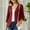 Red, variant on waffle sweater cardigan women 3/4 sleeve open front cardigan solid color loose fit blouse lightweight cardigan