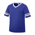thumbnail image 2 of Augusta 361A Youth Sleeve Stripe Jersey - Royal & White- Medium, 2 of 6