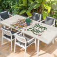 thumbnail image 2 of Happy Easter Table Cloths for 8 Foot Rectangle Tables, Cute Rabbits Flowers Eggs Butterflies Beige Patio Waterproof Elastic Fitted Tablecloths, Washable Rectangular Table Cover for Camping, 2 of 8