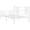 thumbnail image 6 of vidaXL Metal Bed Frame without Mattress with Footboard White 39.4"x78.7", 6 of 8
