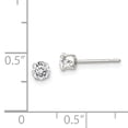 thumbnail image 2 of Primal Silver Sterling Silver 4mm Round Snap Set Cubic Zirconia Stud Earrings, 2 of 4