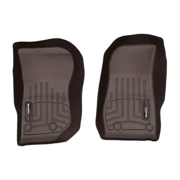 WeatherTech Custom Fit FloorLiners compatible with Jeep Wrangler 2-Door, Wrangler JK Unlimited 4-Door, Wrangler Unlimited 4-Door, Wrangler JK 2-Door - 1st Row (Driver & Passenger), Cocoa