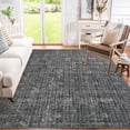 thumbnail image 2 of Washable Rug 8x10 Area Rug for Living Room Solid Grey Rug Modern Rug, Non Slip Soft Thin Rug, Distressed Plain Rug, Contemporary Foldable Printed Rug for Bedroom, 2 of 9