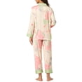 thumbnail image 3 of Conjunto de Pijamas de Seda para Mujeres con Mangas Largas y Pantalones de Satén M Rosa, 3 of 5