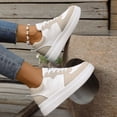 thumbnail image 5 of Women's Platform Lace Up Casual Shoes Fashion Color Blocking Slip On Sneakers Breathable Non Slip Running Shoes, 5 of 7