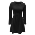 thumbnail image 5 of DHFJKG Womens Sweaters Dress Bohemian Knit Ribbrd Solid Color Long Sleeve Round Neck Mini Dress With Pockets Versatile Dresses, 5 of 5