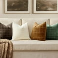 thumbnail image 3 of SUSIELADY Decorative Chenille Check Throw Pillow Covers 18x18 Set of 2, Vintage Plaid Couch Cushion Covers for Sofa Bed Living Room, Neutral Boho Farmhouse Modern Home Decor, Moss Green, 3 of 10