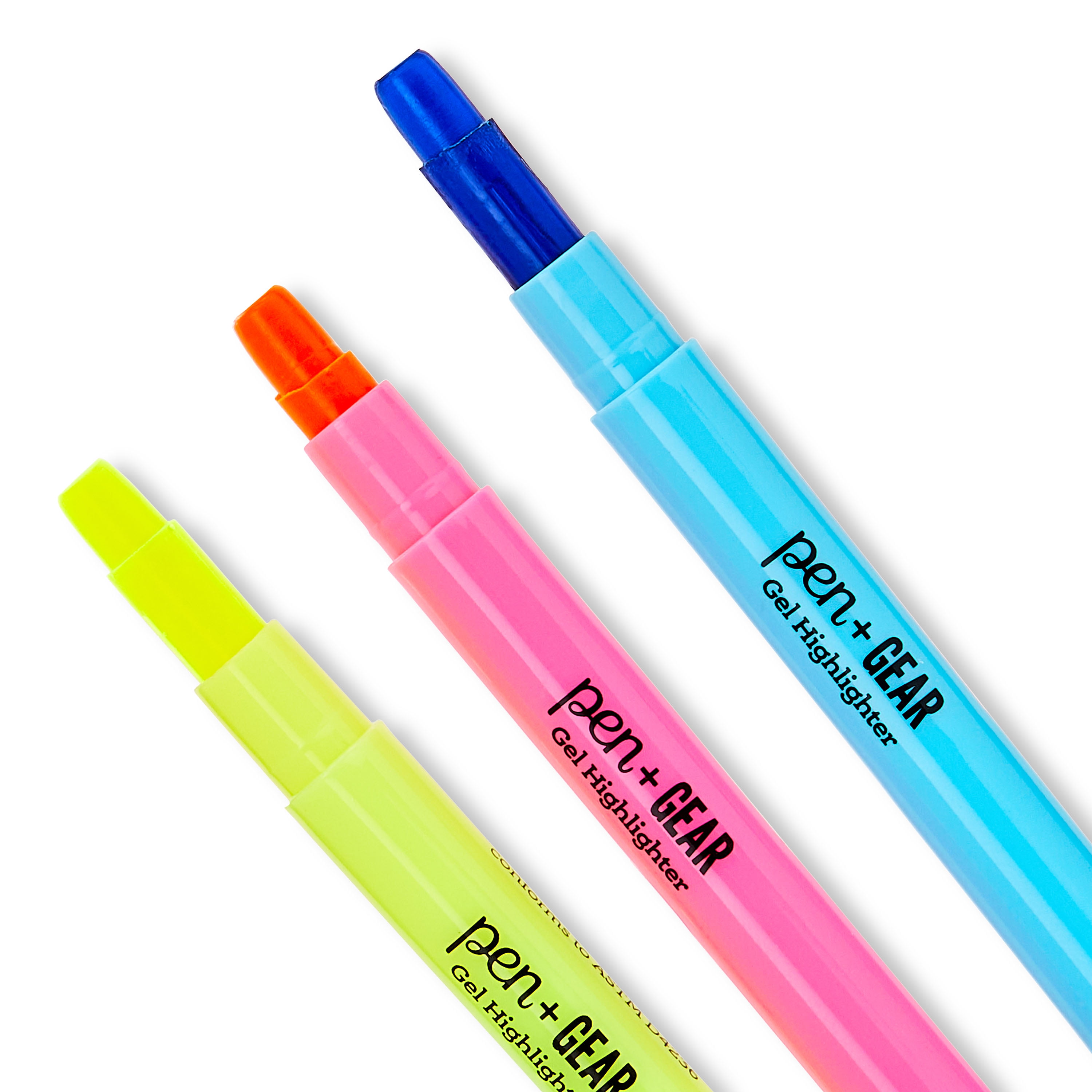 Pen + Gear Gel Highlighters, Assorted Colors, Round Tip, 6 Count