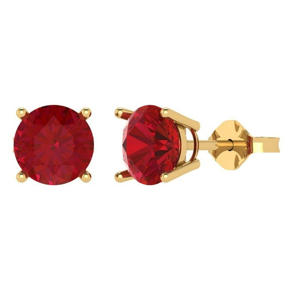 Clara Pucci 3Ct Tourmaline Round Cut VVS1 Push Back Stud 18k Solid hypoallergenic Gold Designer Earrings For October
