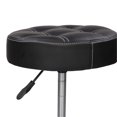 thumbnail image 3 of Hydraulic Round Rolling Salon Stool, with Wider Comfy Seat PU Leather, Height Adjustable Swivel Heavy-duty Vanity Stool with Wheels for Facial Spa Massage and Home Office Use (Black), 3 of 4