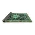 thumbnail image 2 of Ahgly Company Indoor Square Medallion Turquoise Blue Traditional Area Rugs, 8' Square, 2 of 4