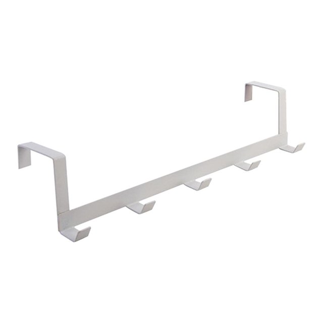 5uds. Colgador de puerta con 5 ganchos, 29x7,5x6,3cm, toallero, colgador de puerta, gancho (blanco)