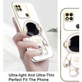 thumbnail image 3 of Compatible with Redmi 10A Case for Women Men, Ultra Soft Xiaomi Redmi 10A Phone Case with Stand Silicone TPU Plating Cute Astronaut Pattern Cases Cover (White), 3 of 12